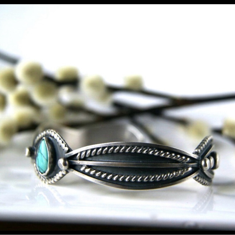 Silver and Turquoise Women's Bracelet